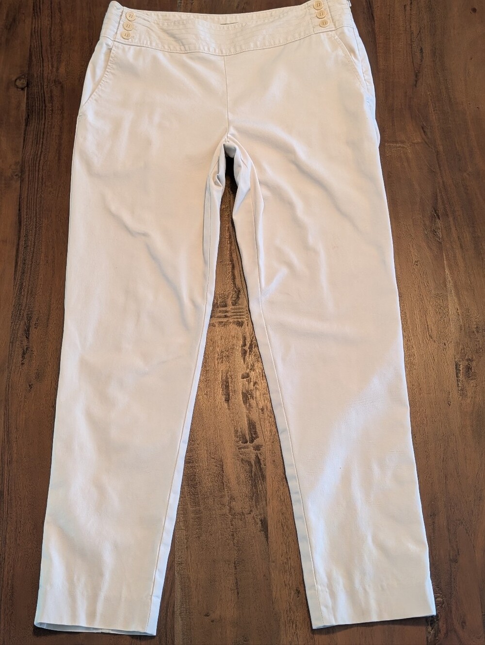 Talbots Signature Cream Side Zip Tapered Ankle Pants Size 6